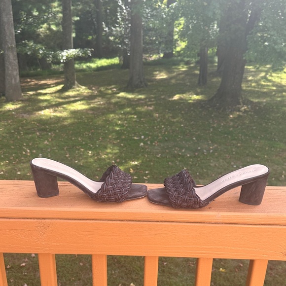 Veronica Beard Kerra Woven block-Heiled suede slide sandals - Picture 10 of 16